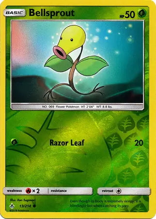 Unbroken Bonds Bellsprout #13/214 reverse holo